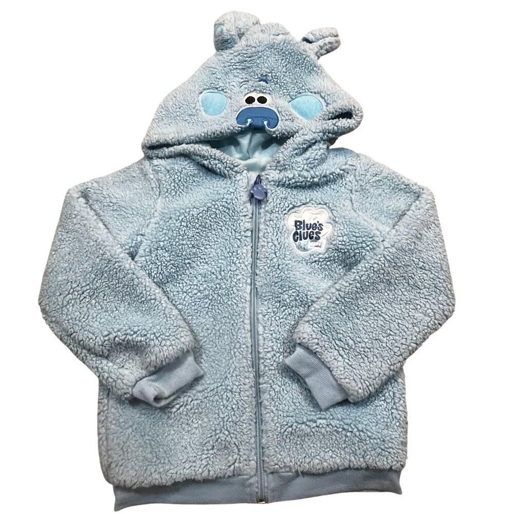 Blues Clues Blue Fleece Hoodie‎ Jacket Kids 5T Character Sherpa Zip Kids Jacket
